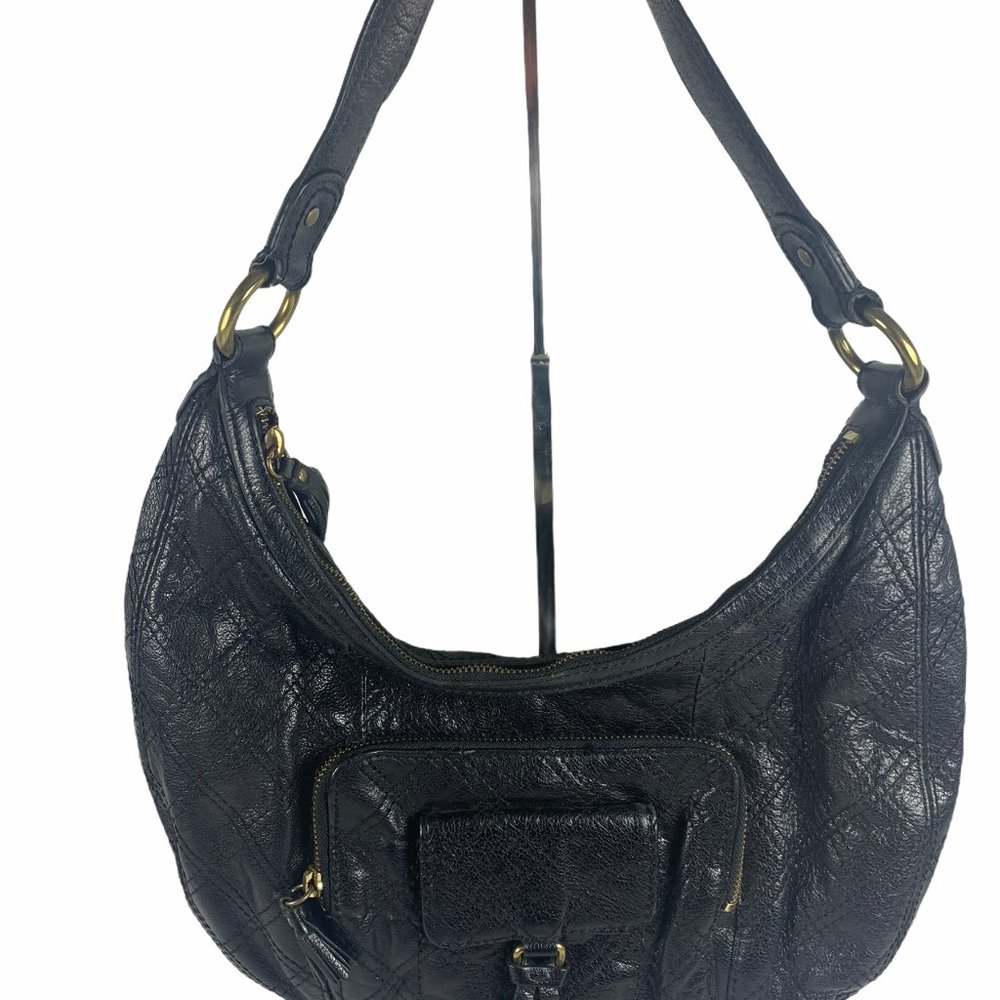 Leather Antonio Melani Shoulder Bag Black Embossed Leather Purse Handbag